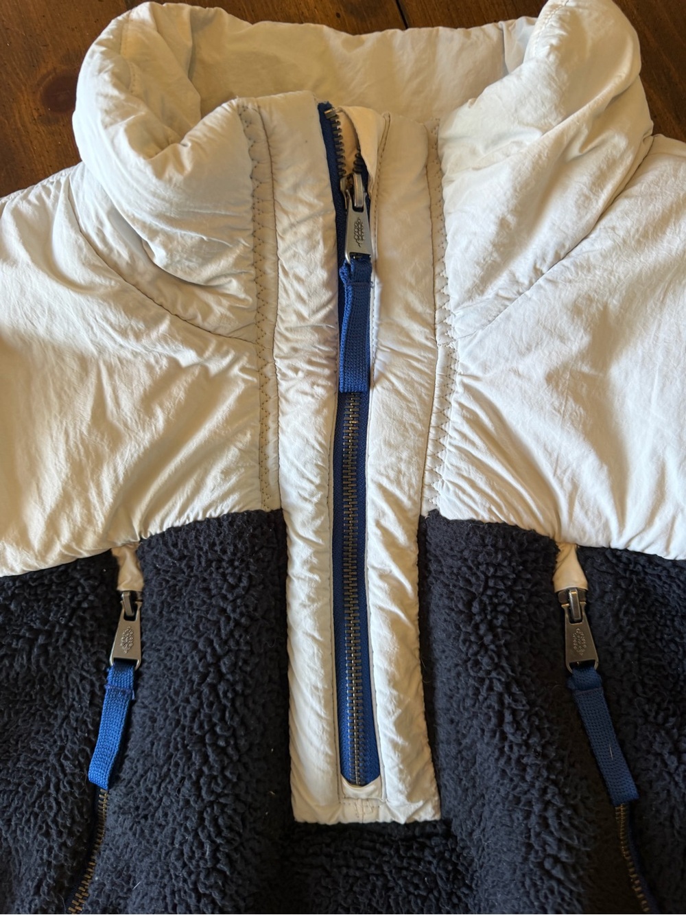 Free People FP Movement Journey Fleece Vest in Navy & Grey Size Small - Picture 4 of 8